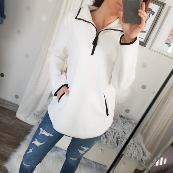 Snow White Fleece Pocket Pullover Jacket Fall Winter Jackets - Picture 8 of 12